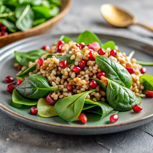 Wiosenna Sałatka z Orkiszem i Owocami Granatu